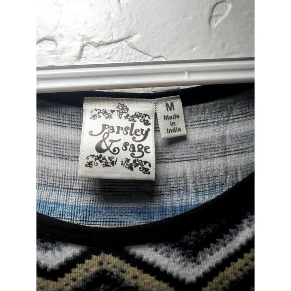 Parsley & Sage Joana patchwork asymmetrical dress womens medium boho tribal - Picture 4 of 9